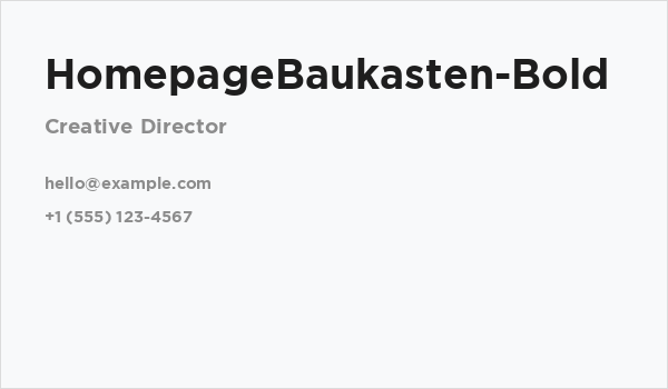 HomepageBaukasten-Bold Business Card