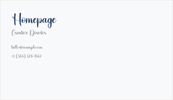 Homepage Business Card