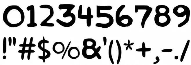 Homer Simpson Revised Regular Font OTHER CHARS