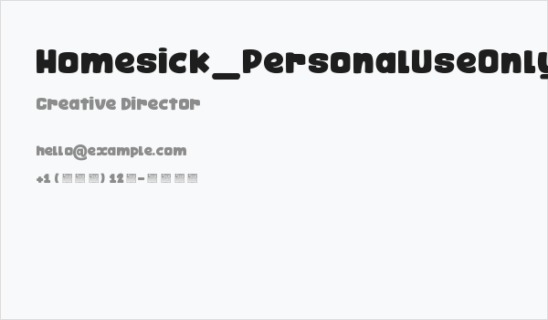 Homesick_PersonalUseOnly Business Card