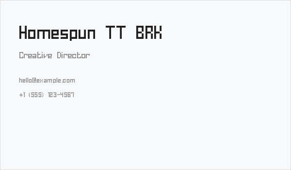 Homespun TT BRK Business Card