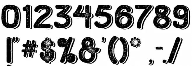 Hometown Rough Bold Shadow Font OTHER CHARS