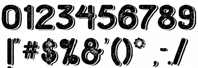 HometownRoughBoldShadow Font OTHER CHARS