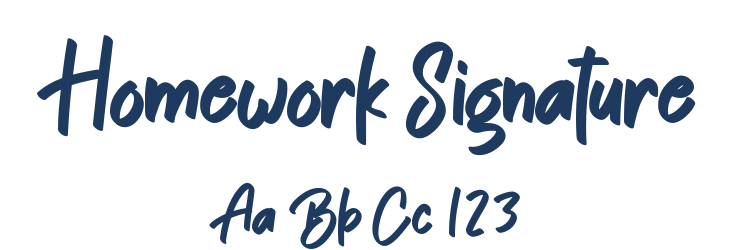 Homework Signature Font Preview