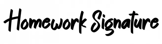 Homework Signature 字体