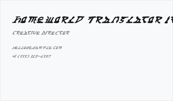 Homeworld Translator Italic Business Card