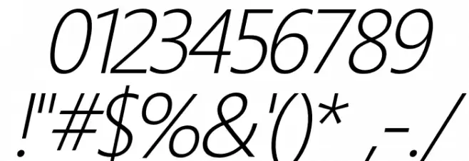 Homizio Nova Light Italic フォント その他の文字