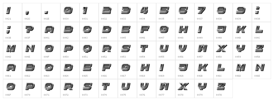 Homme Regular Character Map