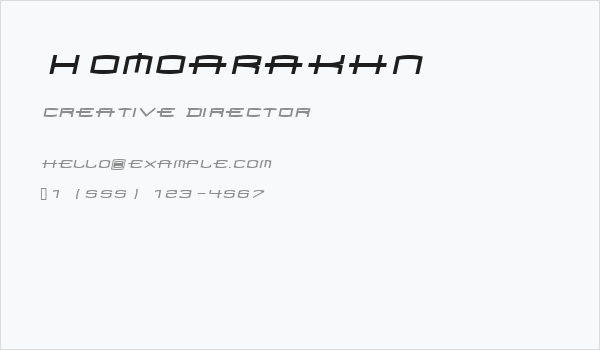 Homoarakhn Business Card