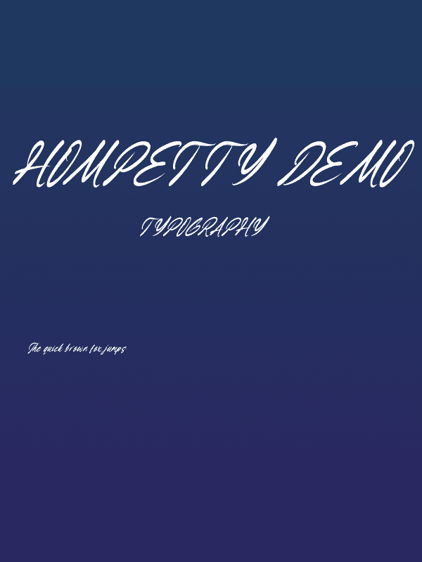 Hompetty DEMO VERSION Italic Poster