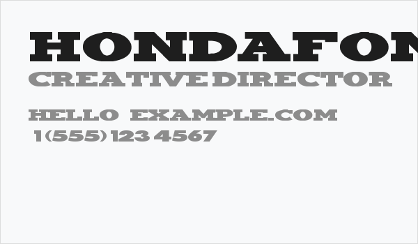 HondaFont Business Card