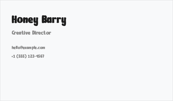 Honey Barry Business Card