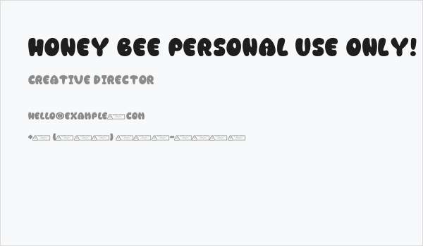 Honey Bee PERSONAL USE ONLY! Business Card