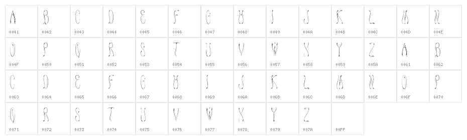 Honey Bee Regular Character Map