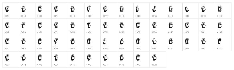 Honey Bunny Regular Character Map