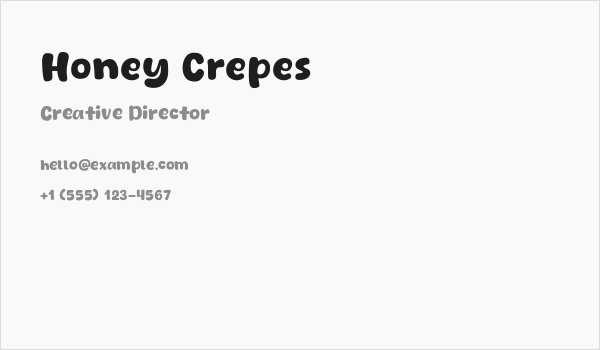 Honey Crepes Business Card