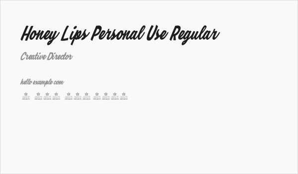 Honey Lips Personal Use Regular Business Card