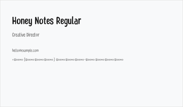 Honey Notes Regular Business Card