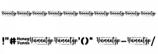 Honey Ponds Personal Use Font OTHER CHARS