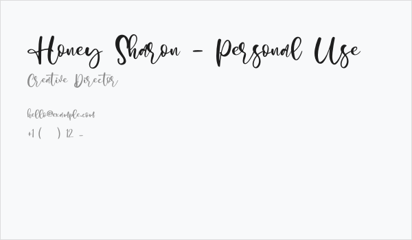 Honey Sharon - Personal Use Business Card