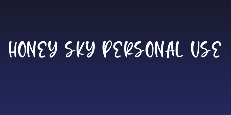 Honey Sky Personal Use Social Header