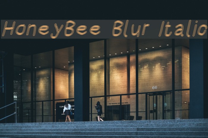HoneyBee Blur Italic Font examples