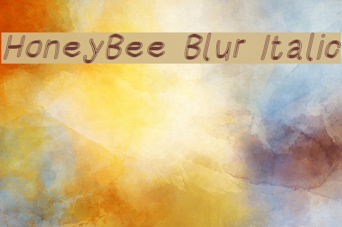 HoneyBee Blur Italic Font examples
