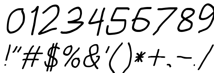 HoneyBee Book Italic Font OTHER CHARS