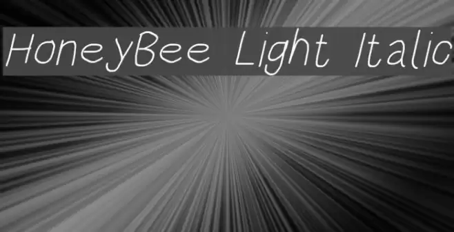 HoneyBee Light Italic Font examples