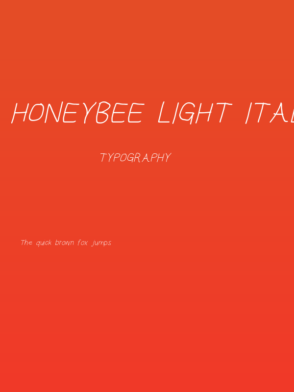 HoneyBee Light Italic Poster