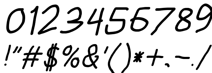 HoneyBee Regular Italic Font OTHER CHARS