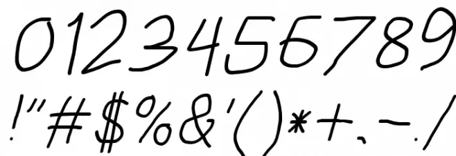 HoneyBee Semilight Italic Font OTHER CHARS