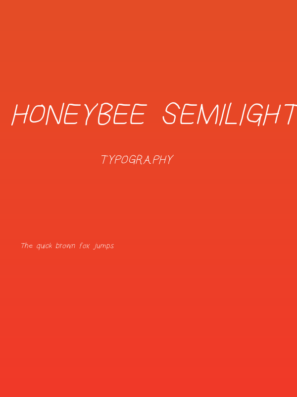 HoneyBee Semilight Italic Poster