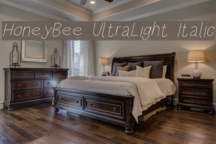 HoneyBee UltraLight Italic Font examples
