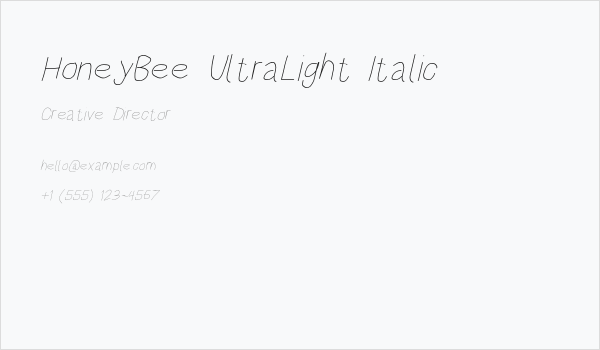 HoneyBee UltraLight Italic Business Card