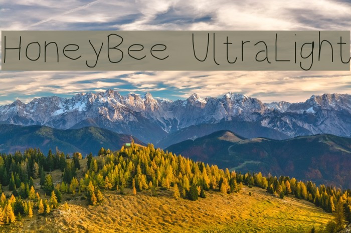 HoneyBee UltraLight Font examples