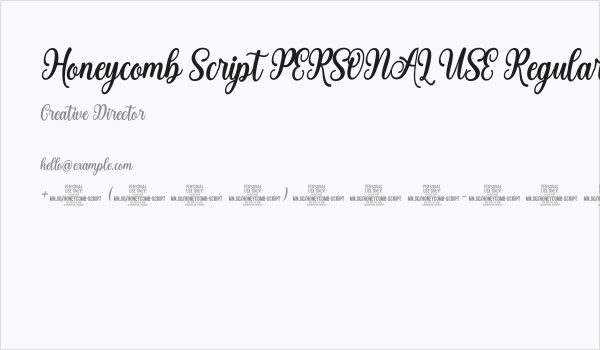 Honeycomb Script PERSONAL USE Regular Business Card