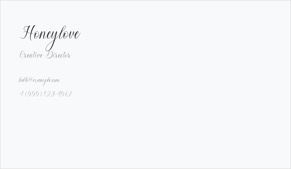 Honeylove Business Card