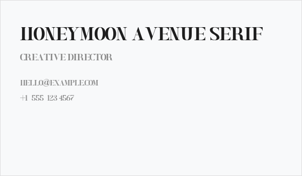 Honeymoon Avenue Serif Business Card