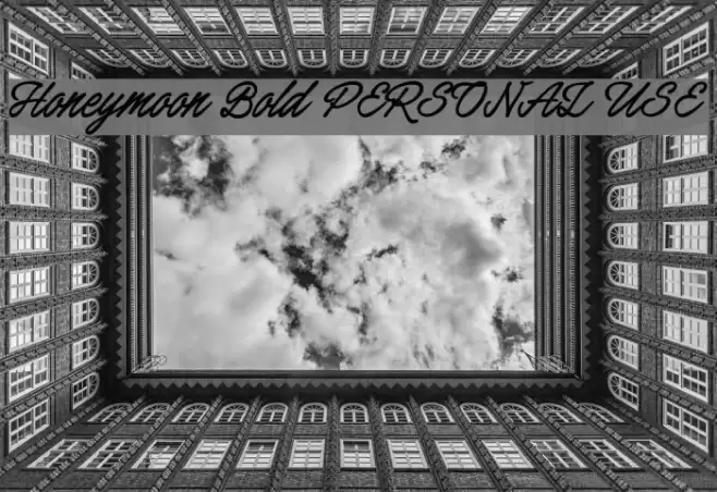 Honeymoon Bold PERSONAL USE Font examples