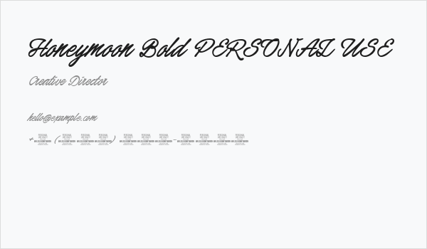 Honeymoon Bold PERSONAL USE Business Card