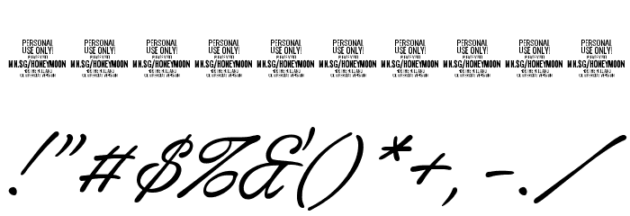 Honeymoon PERSONAL USE 字体 其它煤焦