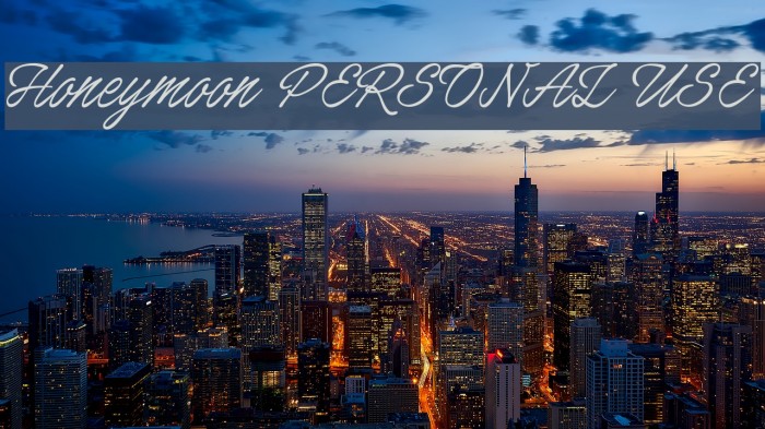 Honeymoon PERSONAL USE 字体 examples
