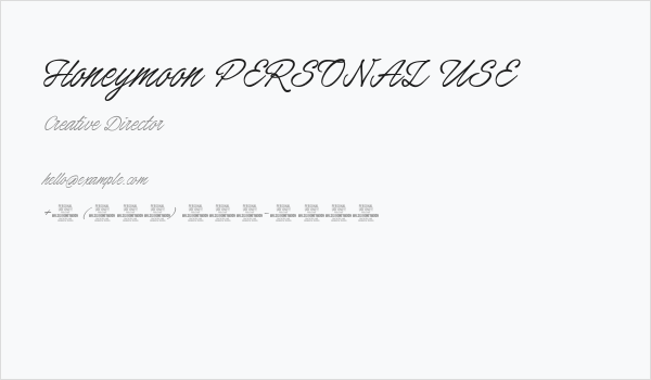 Honeymoon PERSONAL USE Business Card