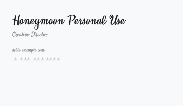 Honeymoon Personal Use Business Card