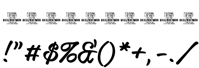 Honeymoon Up Bold PERSONAL USE Font OTHER CHARS