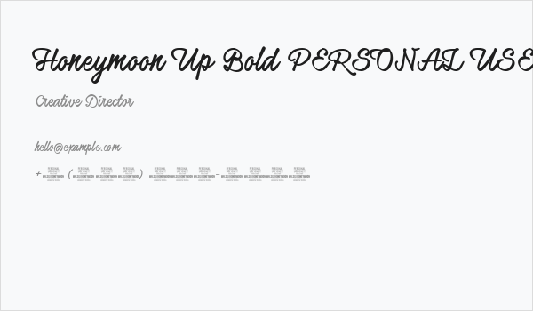 Honeymoon Up Bold PERSONAL USE Business Card