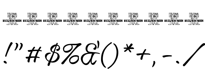 Honeymoon Up PERSONAL USE Font OTHER CHARS