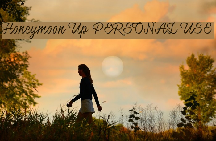 Honeymoon Up PERSONAL USE Font examples