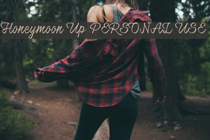 Honeymoon Up PERSONAL USE Font examples